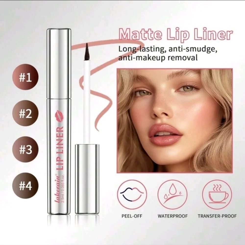 Lakerain Cool Cocoa Shade #4 Lip Liner Peel Off Tattoo New